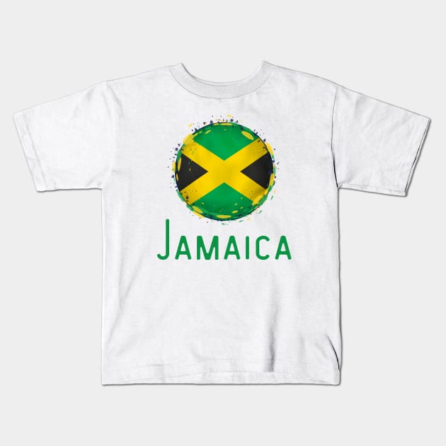 Jamaican Flag Patriotic Kids T-Shirt by HobbyAndArt